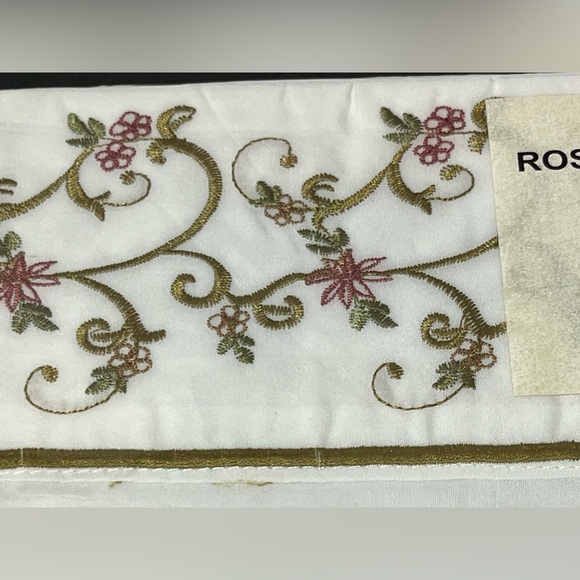 Vintage Twin Sheet Set Rosemary White NIP Embroidered Design Floral - Picture 4 of 6